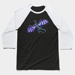 Flying Purple and Black Dragon Baseball T-Shirt